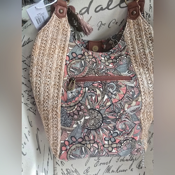 Sakroots Roma Owl Floral Shopper Tote NWT with Owl bag Charm - Picture 6 of 16